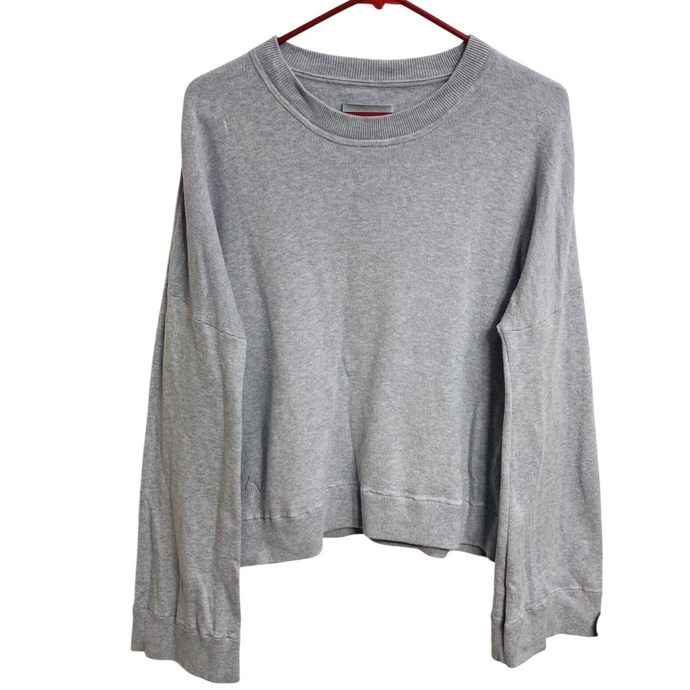 Zadig & Voltaire Livia Knit Sweater Blue Purple Cropped Bell Sleeve Size L